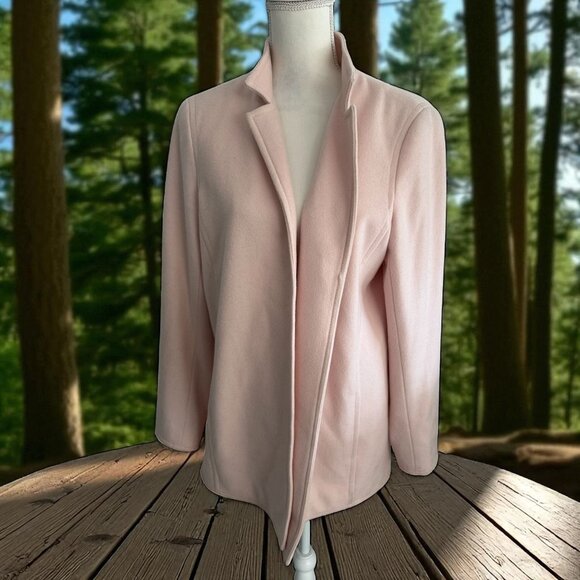 WORTH Women's Light Pink 100% Wool Coat Size Large - Picture 1 of 8